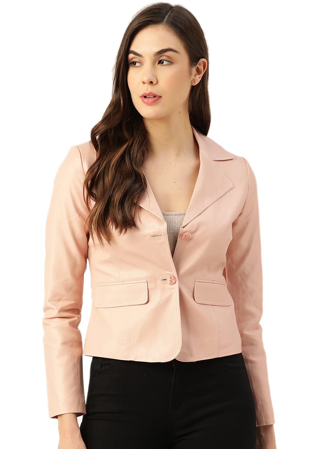 leather retail Faux Leather Jacket Casual Short Coat Women's And Girls-picture-32