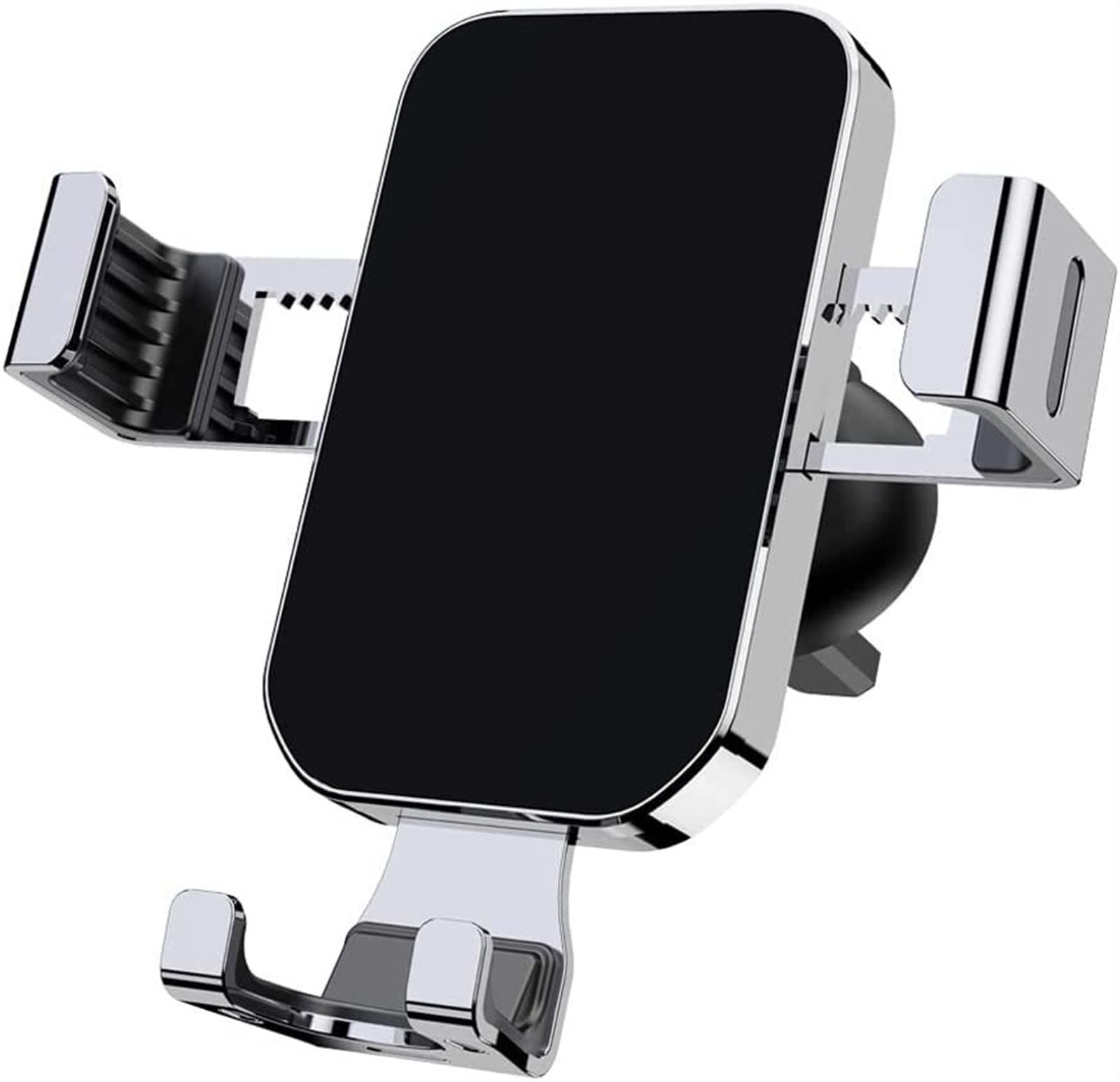 Wspornik samochodowy Metalowe lusterko Samochodowe Wylot Powietrza Wspornik Nawigacji Telefonu Komórkowego Zatrzaskowy Grawitacyjny Uchwyt Na Telefon Samochodowy (Kolor: Srebrny)