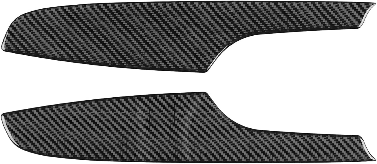 2PCS Car Door Armrest Panel Cover Trim Carbon Fiber Soft Sticker Compatible with Infiniti Q50 2014-2020 2015 2016 2017 2018 2019 Interior Accessories Black.