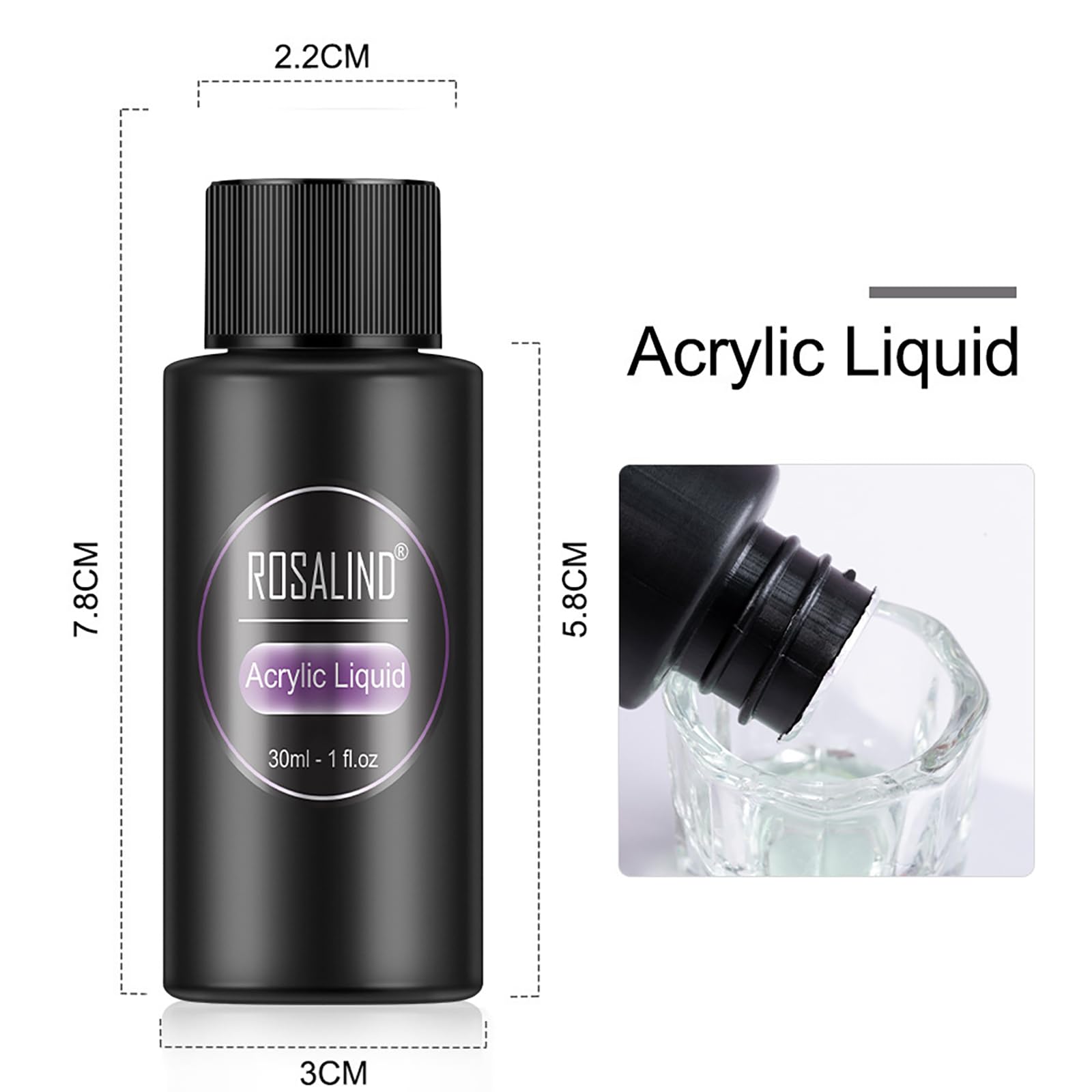 Set di Polveri Acriliche per Unghie, Kit polvere per unghie acrilica per principianti, con kit di polvere acrilica rosa trasparente a 3 colori #6