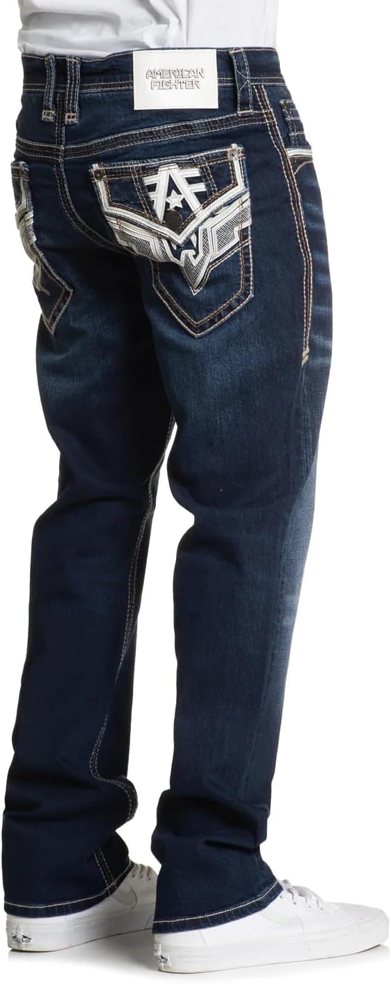American Fighter Men's Denim Striker Hudson Jeans, Relaxed Fit, 34" Inseam