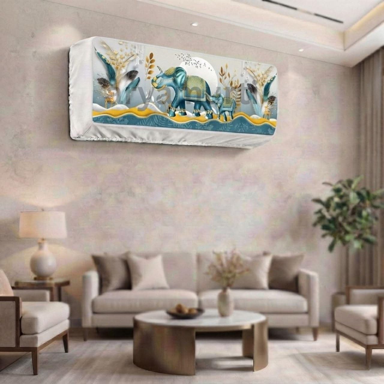 Stylish Elephant AC Cover - Dustproof & Decorative -2 Stylish Elephant AC Cover - Dustproof & Decorative -2