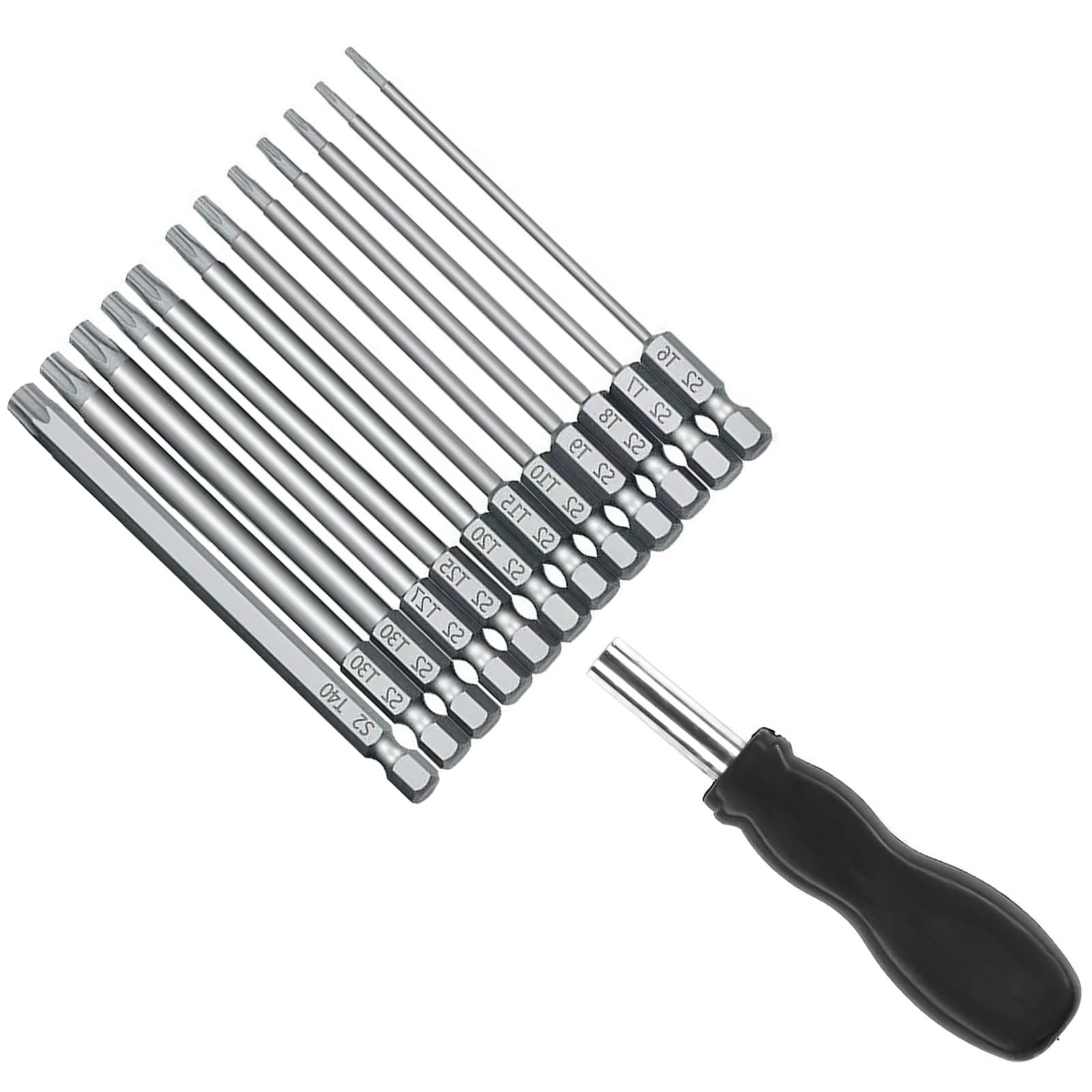 1 / 4inch Blossom Head Screwdriver Bit Hexagonal Screwdriver 100mm Bit Adapter with Handle Drill Accessories