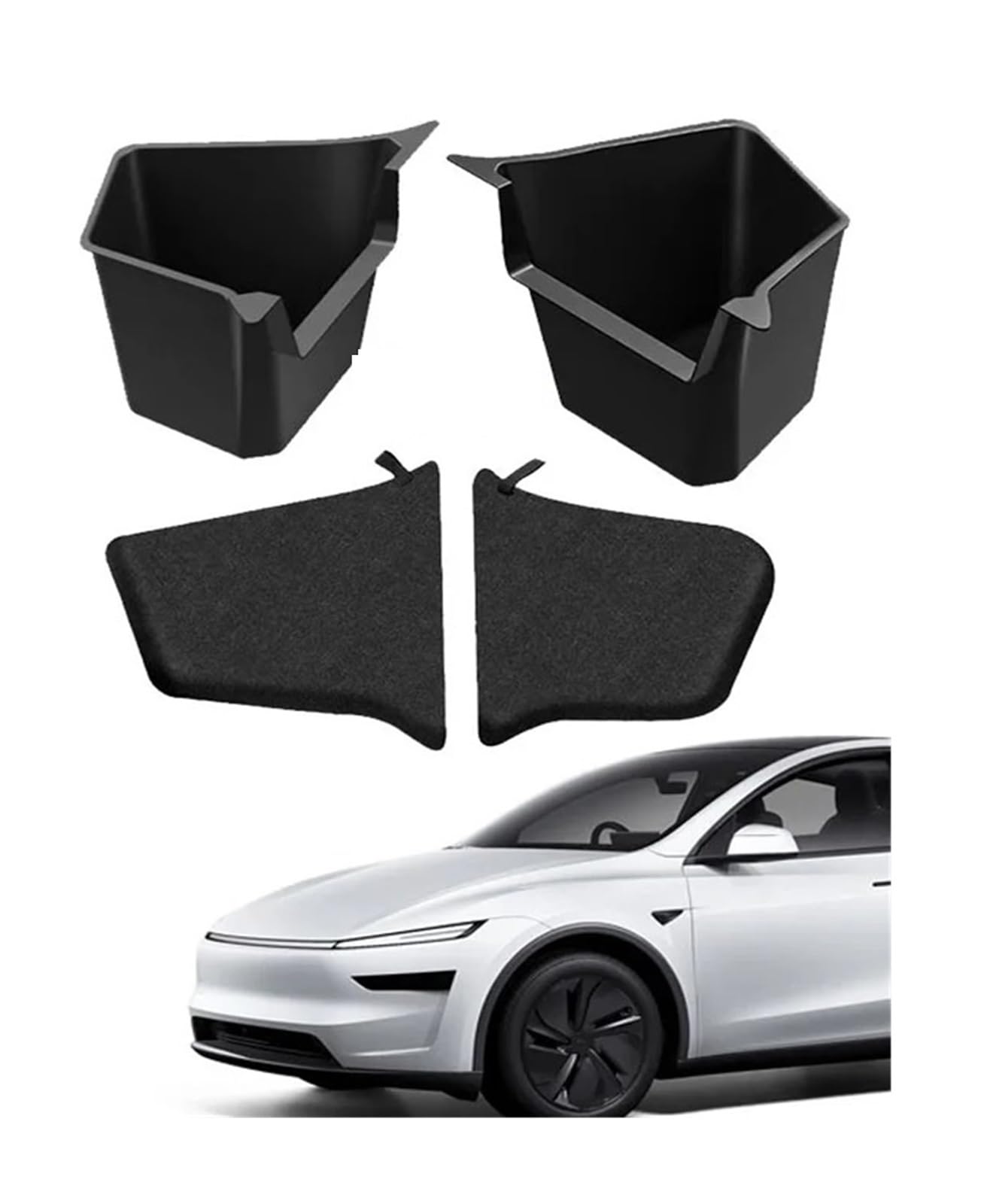 Hgkqbomb Cargo Cover Rear Trunk Parcel For Tesla For Model Y 2025 For Juniper For Launch Rear Trunk Organizer Box Organiser Mats Trunk Side Storage Bins(A)