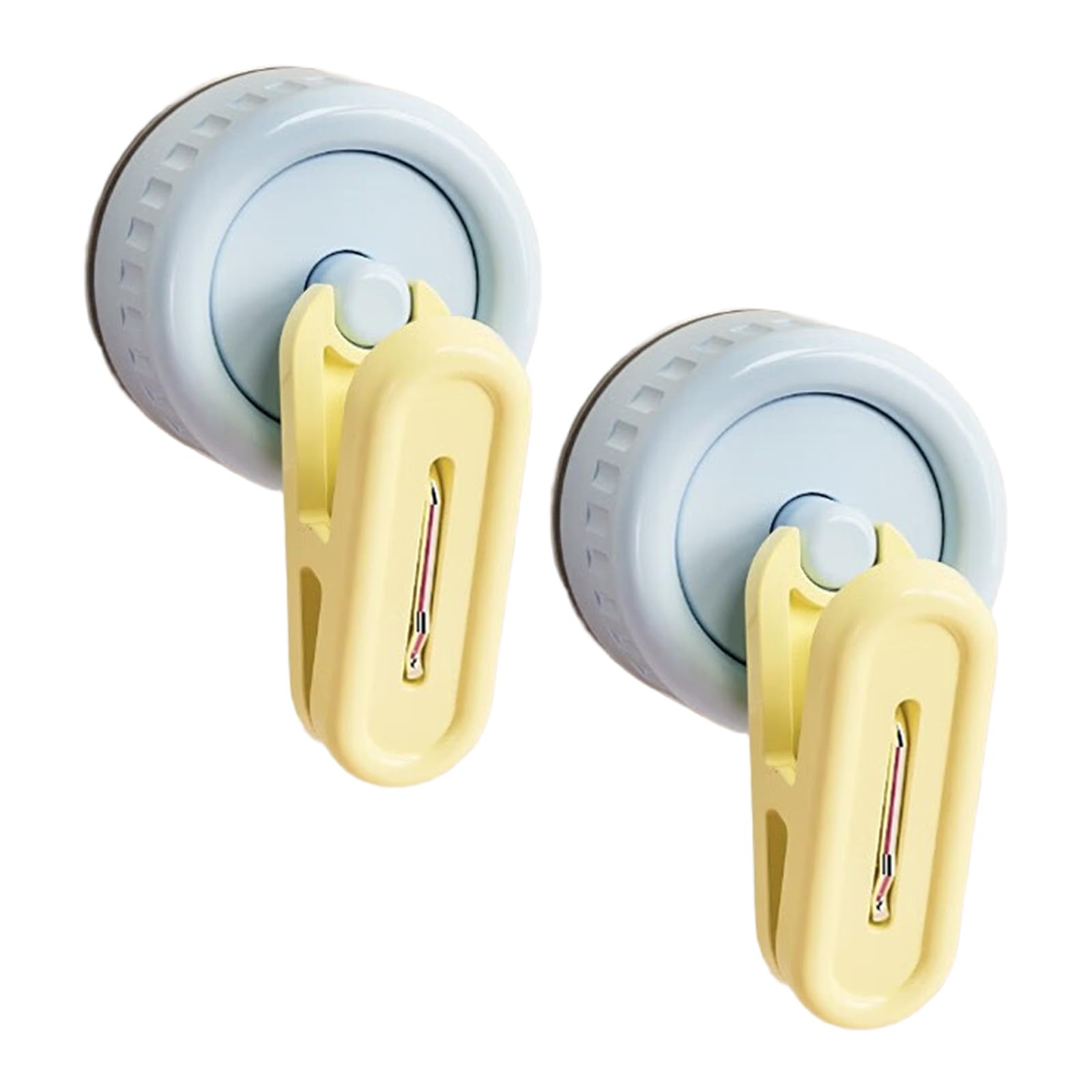 Elnwnnkc Blue And Yellow 2Pcs Rotating Suction Base Wall Hook Adjustable Clamps Holders Waterproof Not Slip Designs Brackets For Shower Shelves No Damage Wall Mount