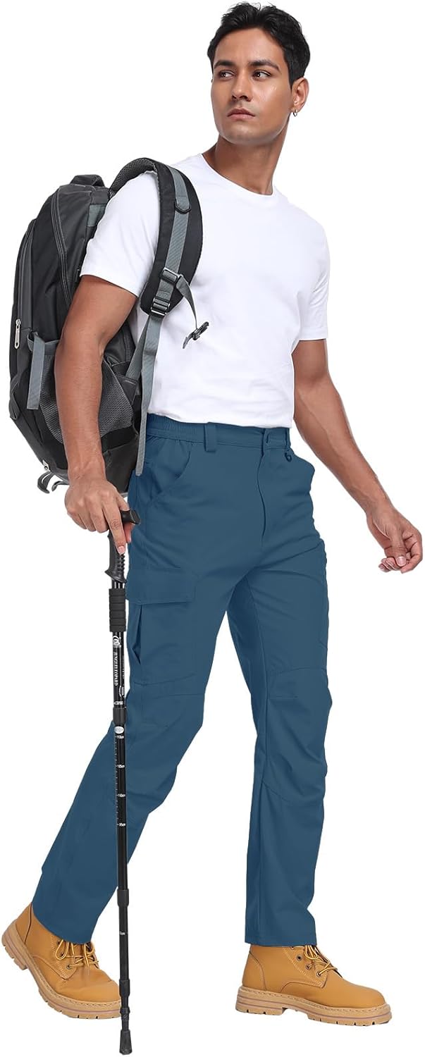 Mens Work Pants Hiking Cargo Waterproof Breathable Lightweight Stretch Quick Dry Outdoor Summer Pants - Image 6