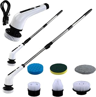 Electric Cleaning Brush, Electric Rotary Scrubber | Cordless Bathroom Mixer | Cleaning Brush to Remove Dirt from Walls, Tiles and Bathtub | Badkars Fläckrengörare För Badrum, , Handfat, Toalett, Badkar, Golv, Kakel, Fog, Glas och