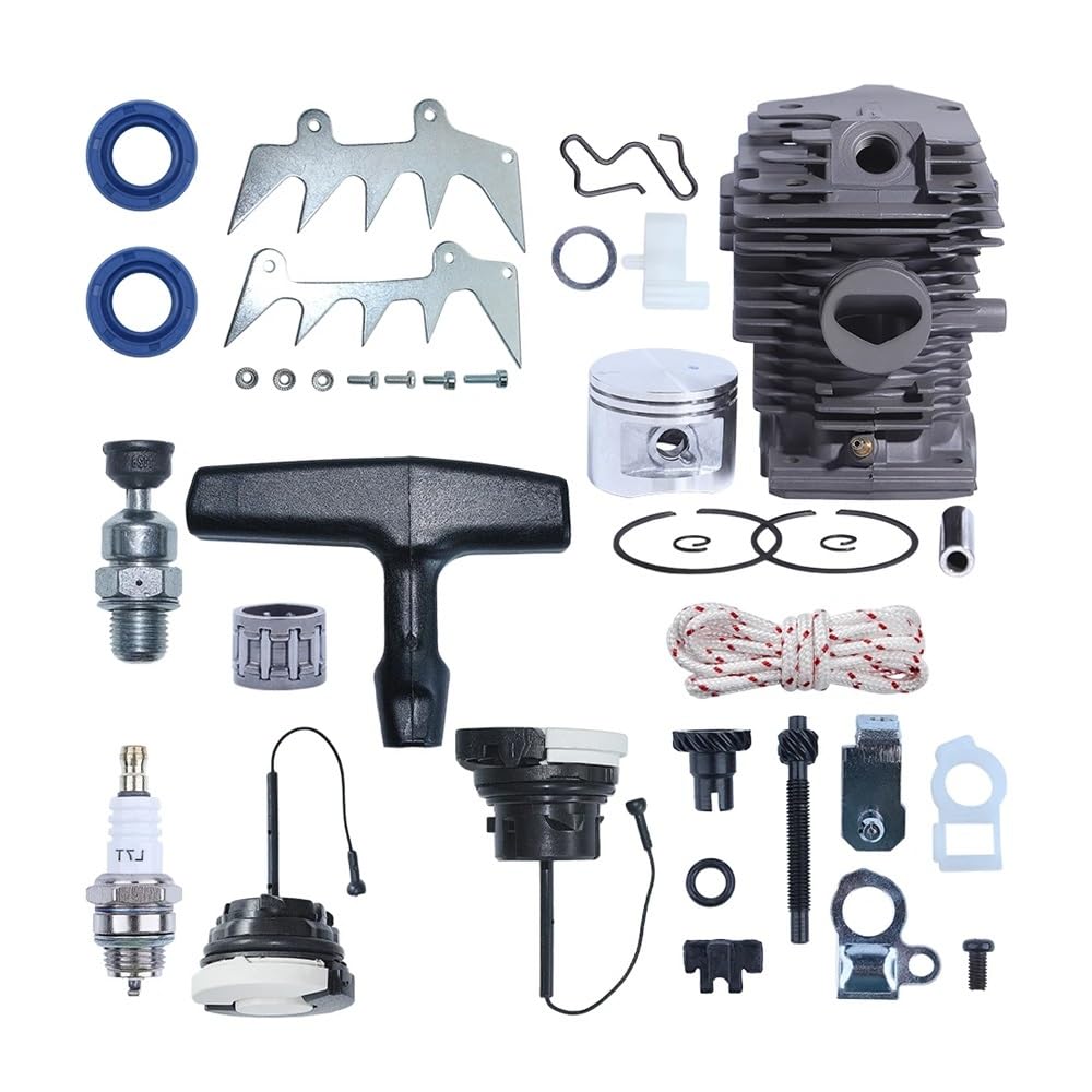 Kit de Ajuste de púas de trinquete de pistón de Cilindro de 46 mm for Motosierra MS280, MS270, MS 270 y 280. Tapa de Arranque y trinquete.