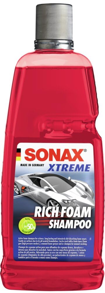 Xtreme Richfoam shampoo (1 litre) foam shampoo/snow foam shampoo generates thick, long-lasting and dirt-dissolving foam carpet, pH neutral, berry fragrance, Item no. 02483000