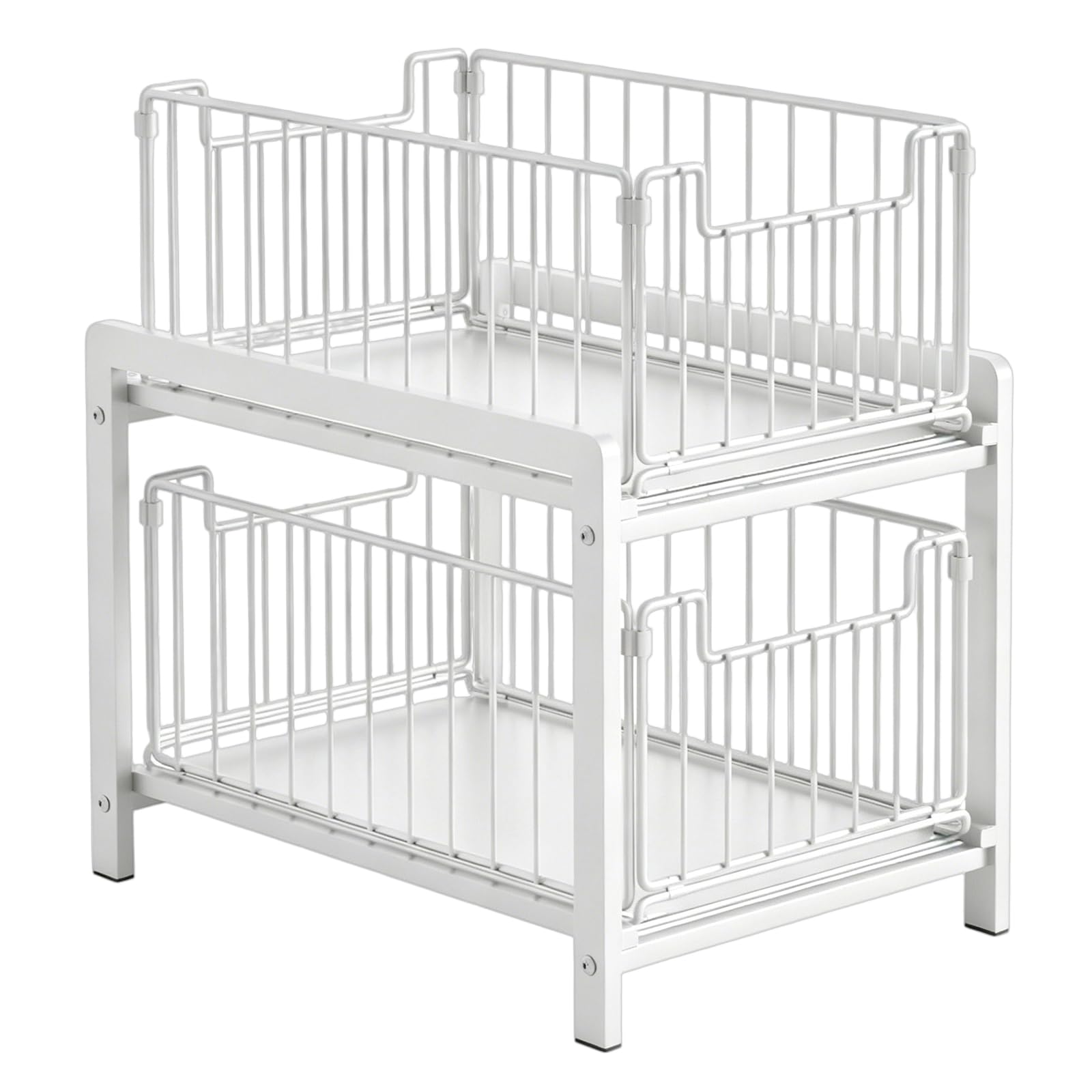 TFAOYS Easy Assembly Below Basin Slide Out Shelf 2 Layer Customizable Rack for Neat Area Heavy Duty Shelf
