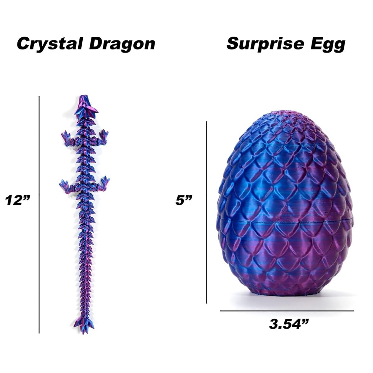 Oeuf De Dragon Imprimé 3D – Figurine Cristal Réaliste – Dragon Articulé – Déco Maison – Cadeau Enfant