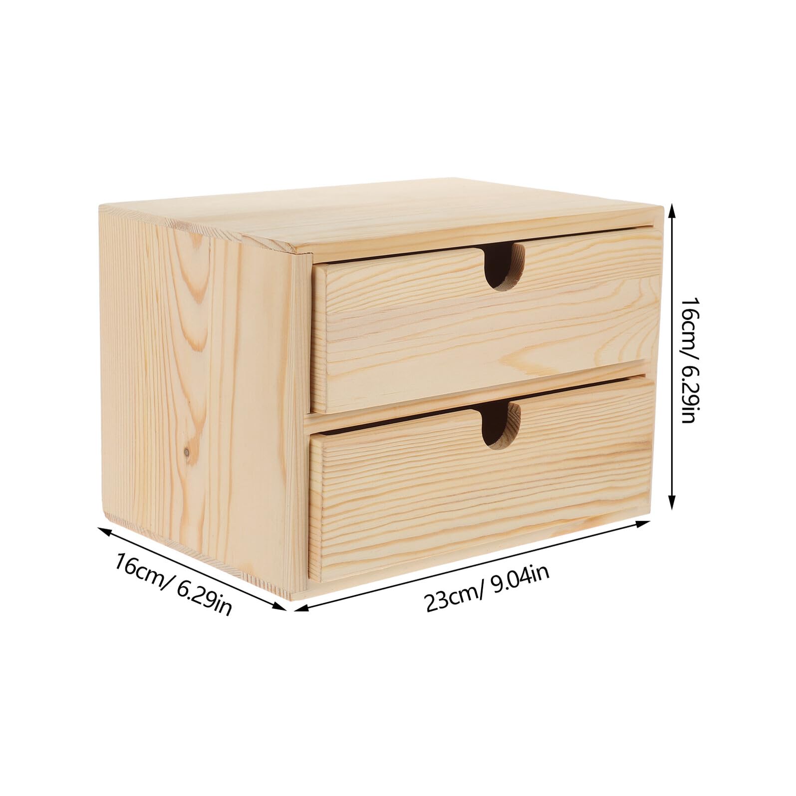 Schreibtisch-Organizer aus Holz mit Schubladen, 2-stöckig, kompakte Aufbewahrungsbox für Bürobedarf und Schmuck, stilvoller Schreibtisch-Organizer für Zuhause und Büro