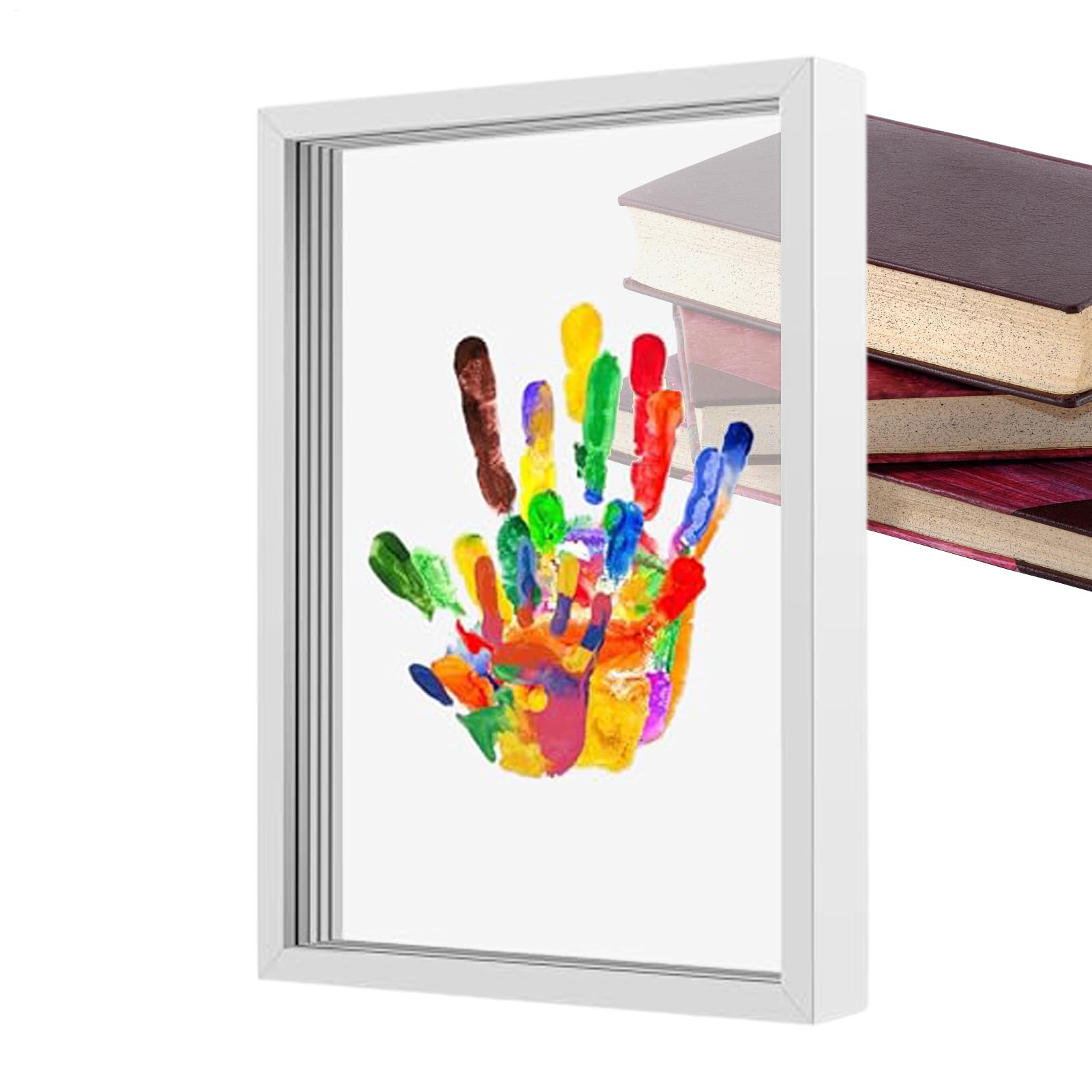 Kit Impronte Mani Per La Famiglia Cornice foto trasparente appendibile | Cornice Ricordo Impronta Mano Soprammobile Da Casa Per Shower, Camera Neonato, Natale, Adozione, Anniversari