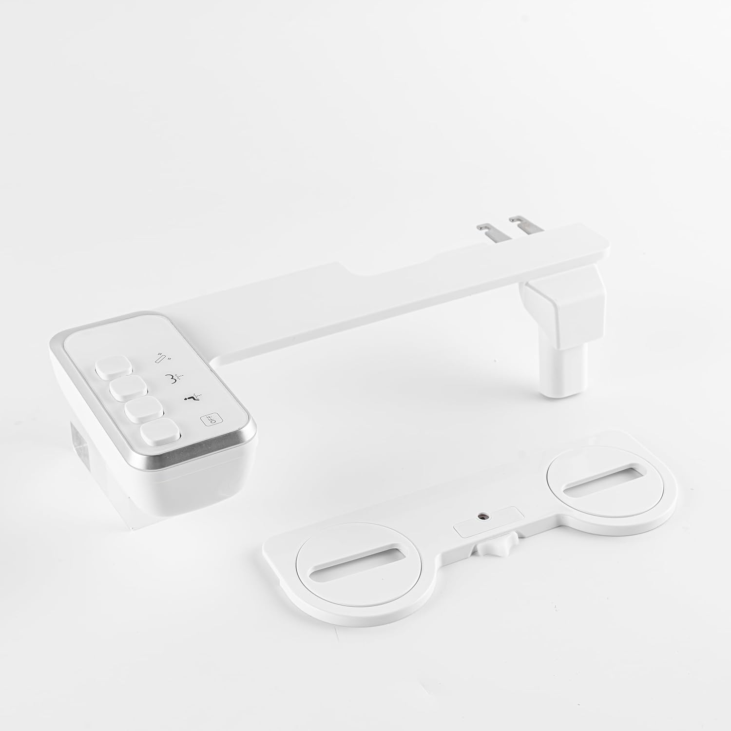 Bidet Attachment – Non-Electric Fresh Water Toilet Bidet with One-Touch Start/Stop Cleaning, Adjustable Water Pressure, Self-Cleaning Front & Rear Nozzles, 5-Min Easy Installation (White)