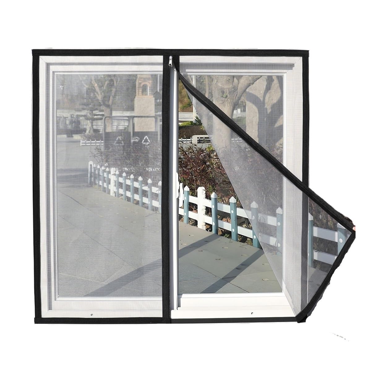 1pc Mosquitera No-Drill Window Door Screen Dual-Side Nano Mesh Estores Para Ventanas Look Easy(Width 90cm(35in),H 190cm(75in))
