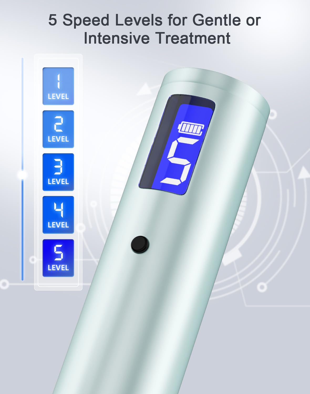 Professionelles elektrisches Dermapen-Set | LCD-Display | 5 Geschwindigkeitsstufen | 24 Ersatznadeln | Microneedling-Gerät für Zuhause & Kosmetikstudio | Elektrischer Dermapen für Hautpflege, 12-Pin, 36-Pin & Nano Kartuschen, gleichmäßiger Motorlauf, ergo