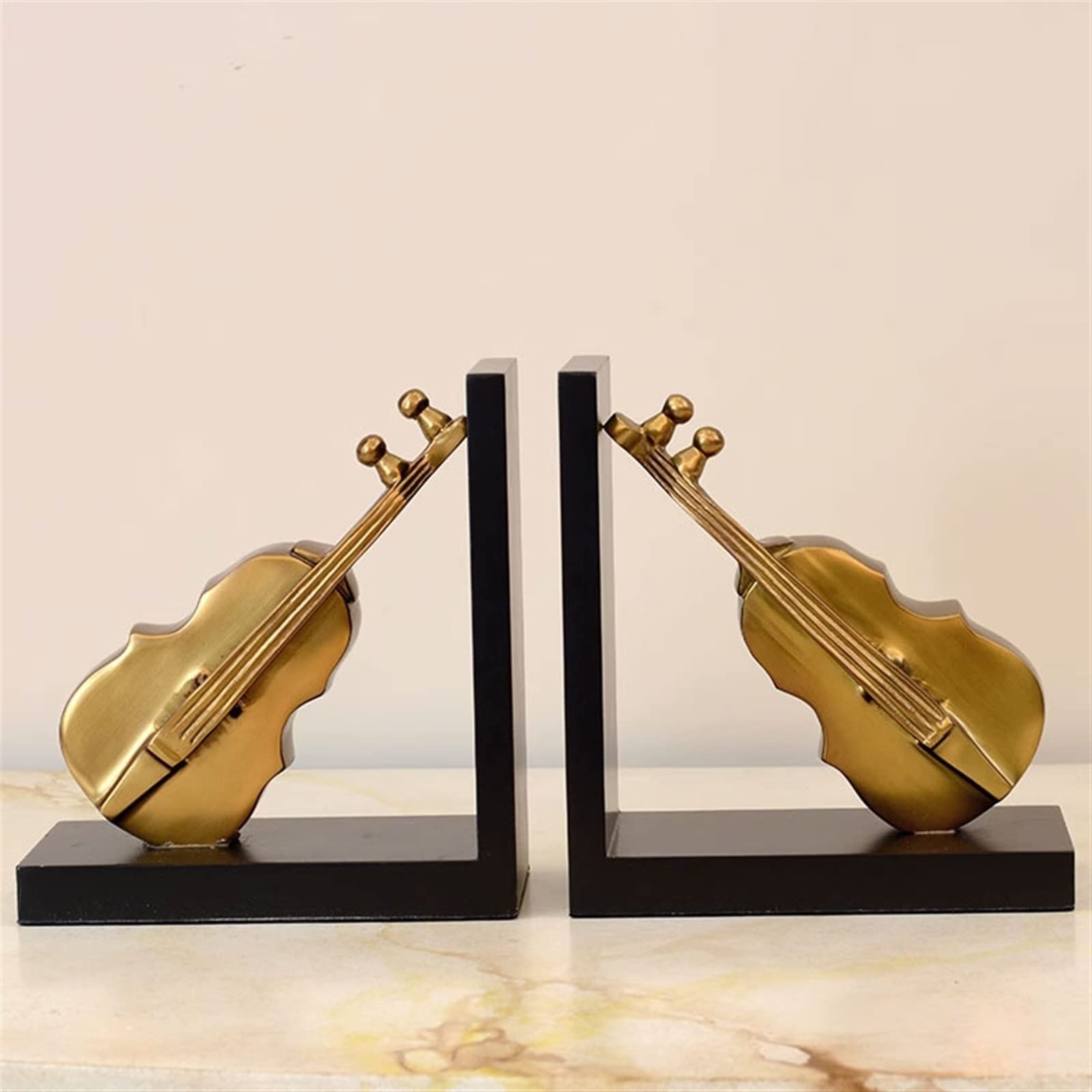Scaffali Fermalibri in ottone puro Violino Ornamenti creativi Libreria Pensile Armadietto del vino Mobile TV Accessori for ufficio Supporto per i libri