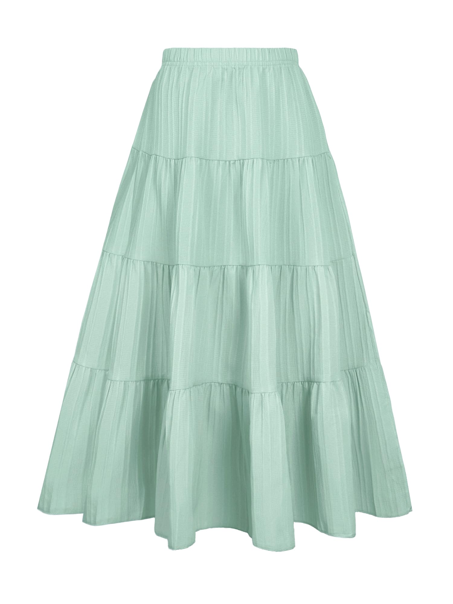 Girls Tiered Maxi Skirt Boho Flowy Peasant Long Skirt for Kid 7-14