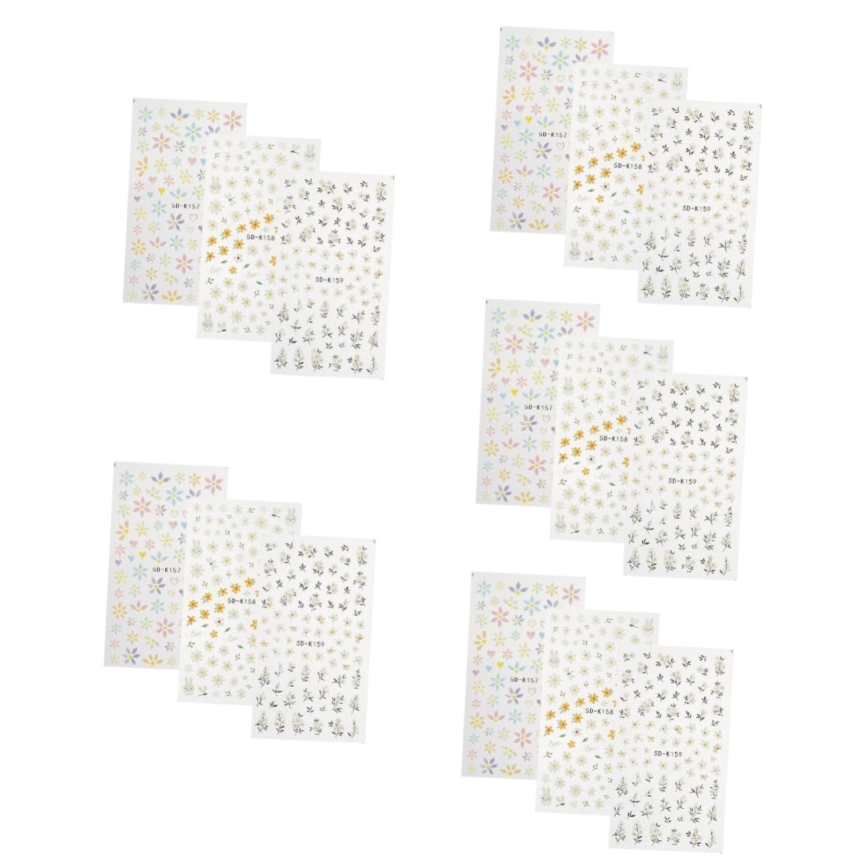 Healeved 15pezzi Adesivi Per Unghie Da Decorazioni Per Manicure Facili Da Applicare e Rimuovere Per Occasioni Speciali e Uso Quotidiano Sicuri e Compatibili Con La