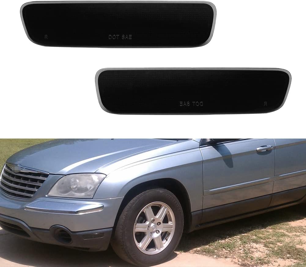 For 2004 2005 2006 2007 2008 Chrysler Pacifica Front Bumper Side Marker Lights Amber Lens Amber Led CH2556101 CH2557101