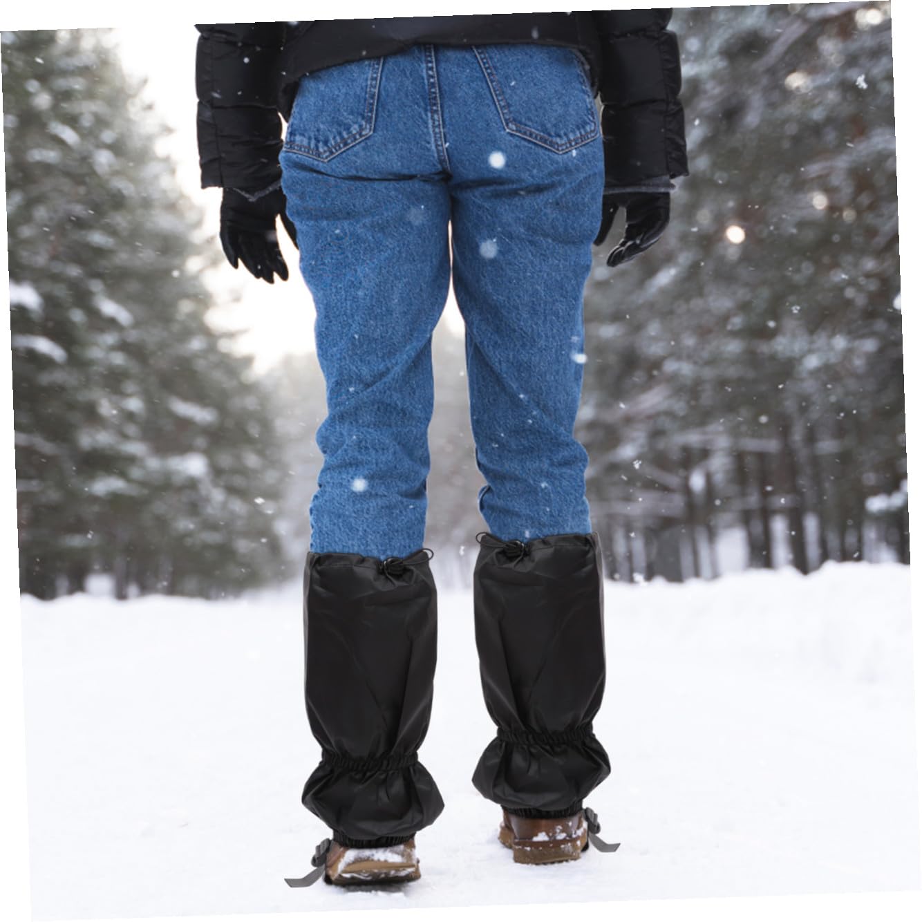 Toyvian Leggings Alpinistica per Ghette Escursionismo Gamba Nevicare Uomini Protettore Gheter Ghetta da Neve Coprigambe Antineve Paragambe Invernale Panno Oxford Nero