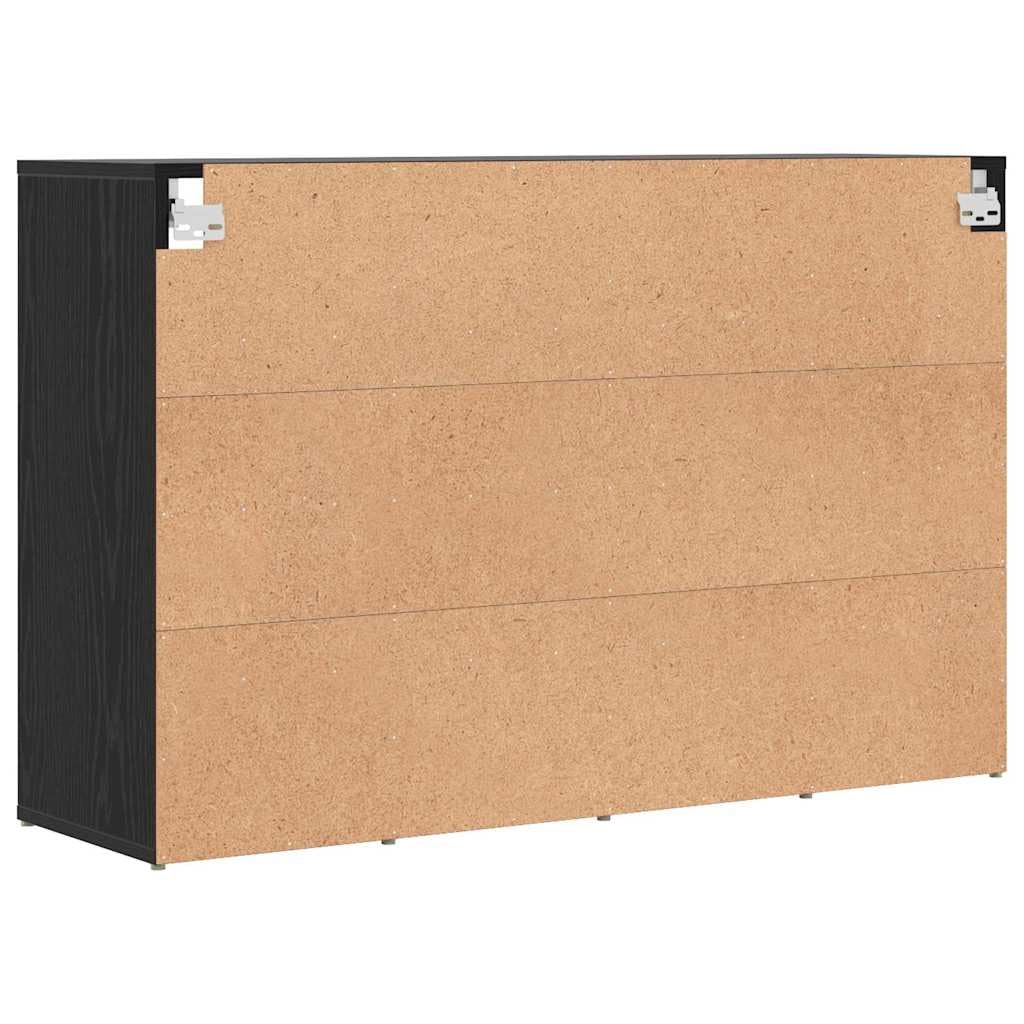 Schuhschrank mit Regal Schwarz Eichen-Optik 103 x 30 x 67 cm, schmaler Schuhständer mit 16 Regalbrettern, platzsparende Schuhaufbewahrung für Flur, Diele, Eingangsbereich