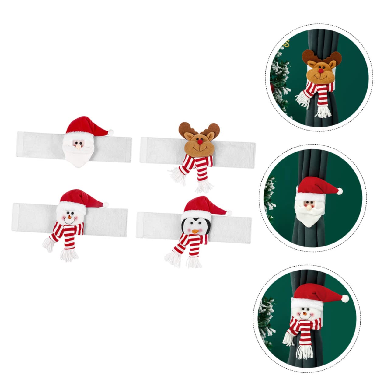 Amosfun 4 Ensembles Embrasses De Rideaux De Noël en Or pour Rideaux Guirlandes Crochets pour Embrasses De De Fenêtre Décorations Cravates 4 pièces * 4