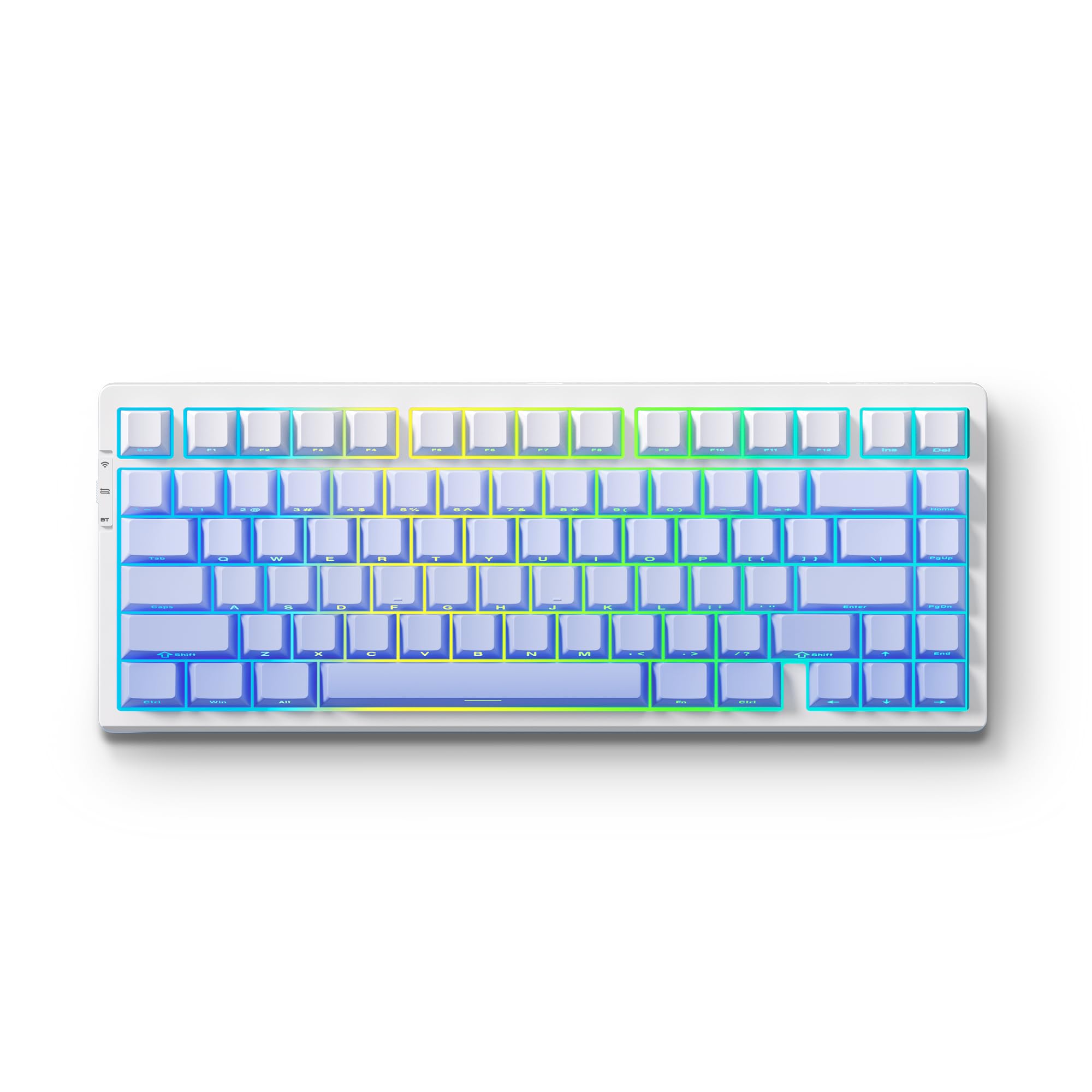 MCHOSE G75 Pro Wireless Mechanical Keyboard, 75% Layout, Gasket Mounted, 5 Layers Dampening,RGB Backlit, 2.4GHz/BT/Wired Tri-Mode, Hot Swappable (Glacier Gradient, Cabbage Tofu Switch) Cabbage Tofu Switch Glacier Gradient
