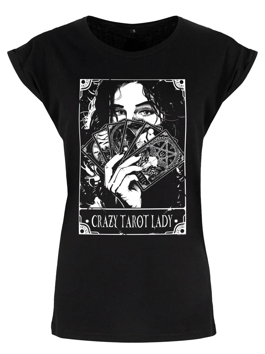 Deadly Tarot Women's Black Crazy Tarot Lady Premium T-Shirt