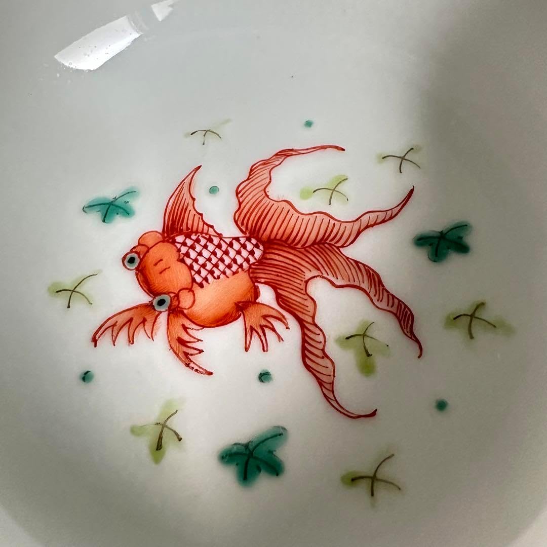 大清同治年 彩色 魚文杯 中国美術 清朝期 粉彩 骨董 古