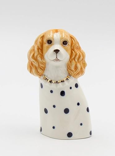 Miniatura 3 de Cosmos Gifts Jarrón de porcelana fina Lady Cocker Spaniel Dog Bud Jarrón para brochas de maquillaje, soporte para lápices, 5-12 pulgadas de alto
