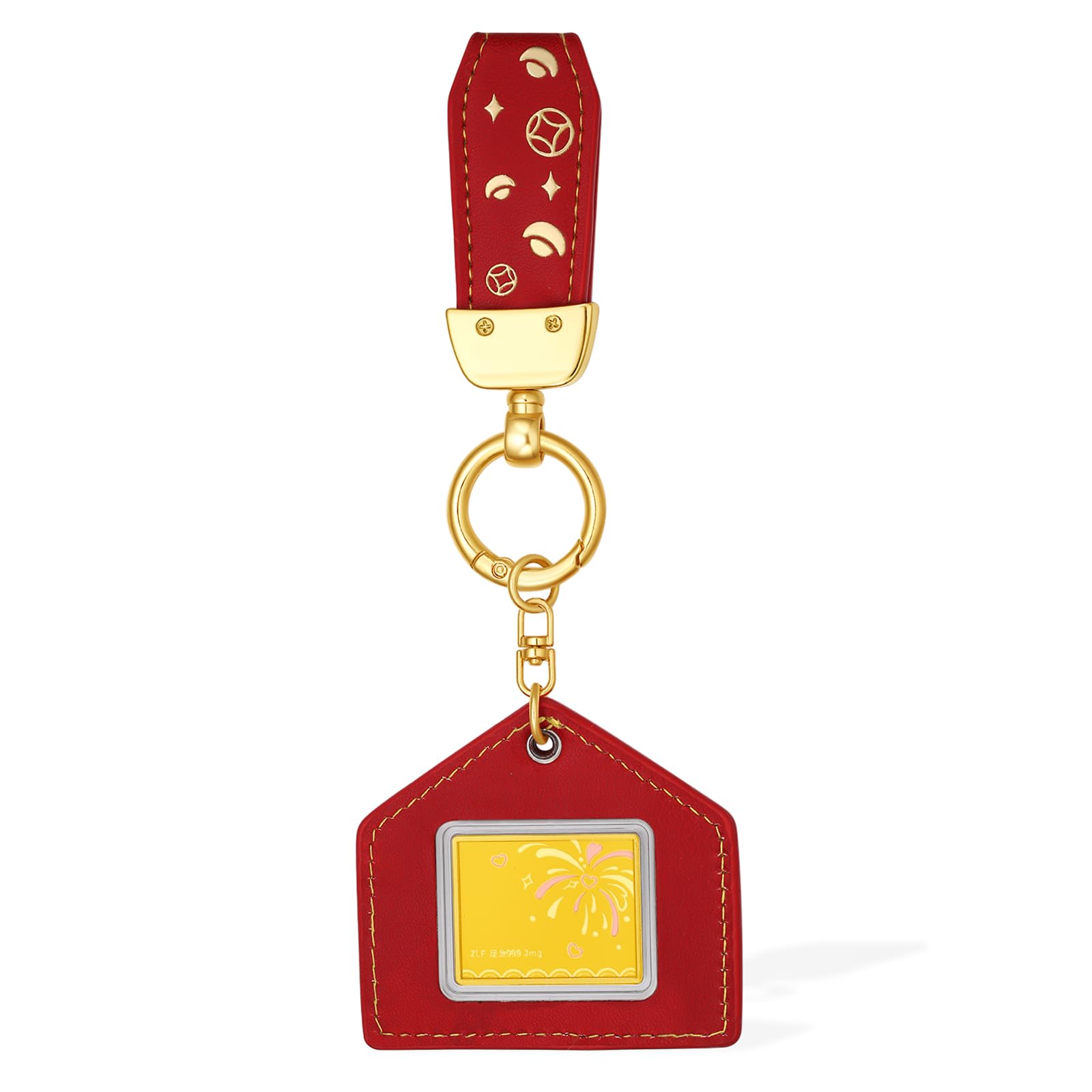 ZHOU LIU FU 24K Gold Anhänger Schlüsselanhänger Herz Charm Schmuck