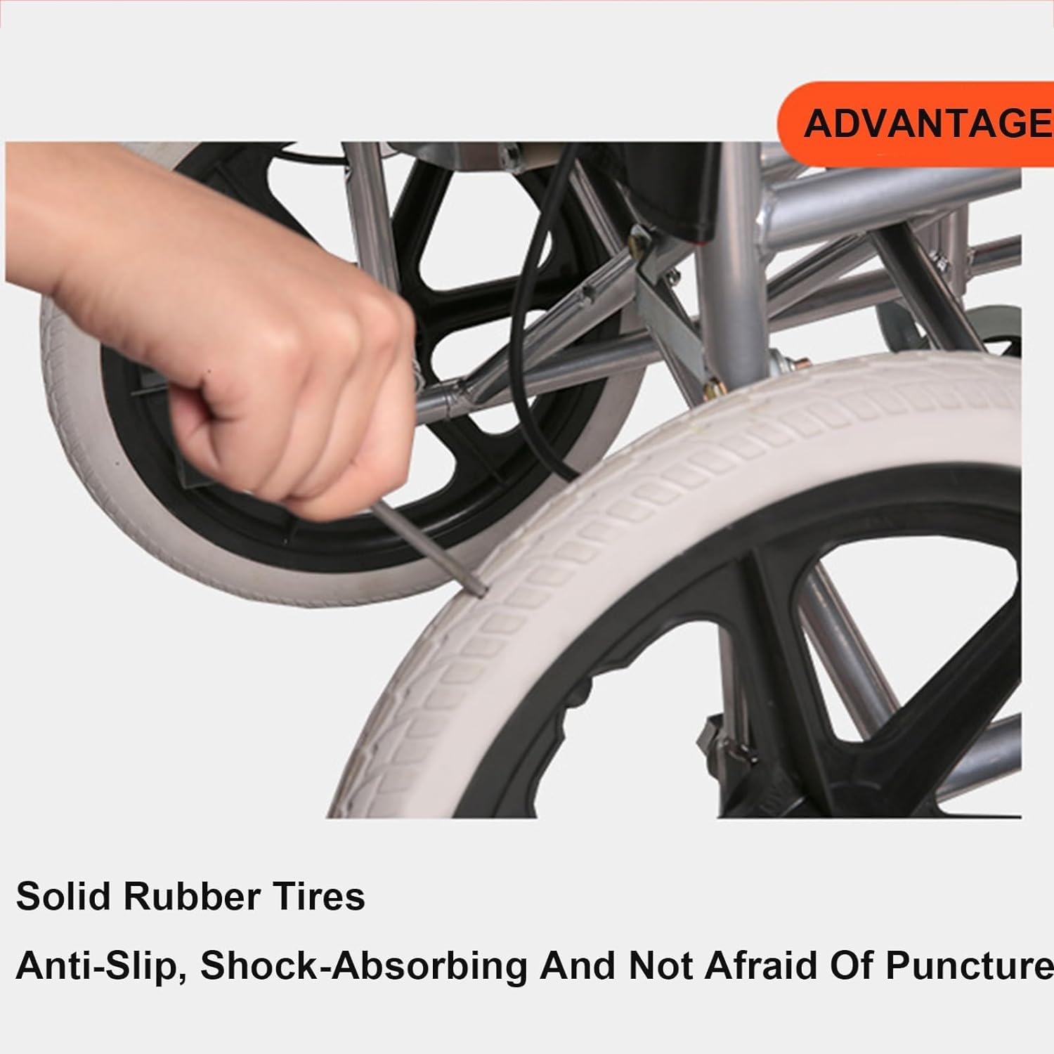 Silla ruedas ultraligera para adultos con freno, silla ruedas transporte plegable con reposapiés abatible y respaldo abatible, silla ruedas con asiento 17 pulgadas ancho, 300 libras D