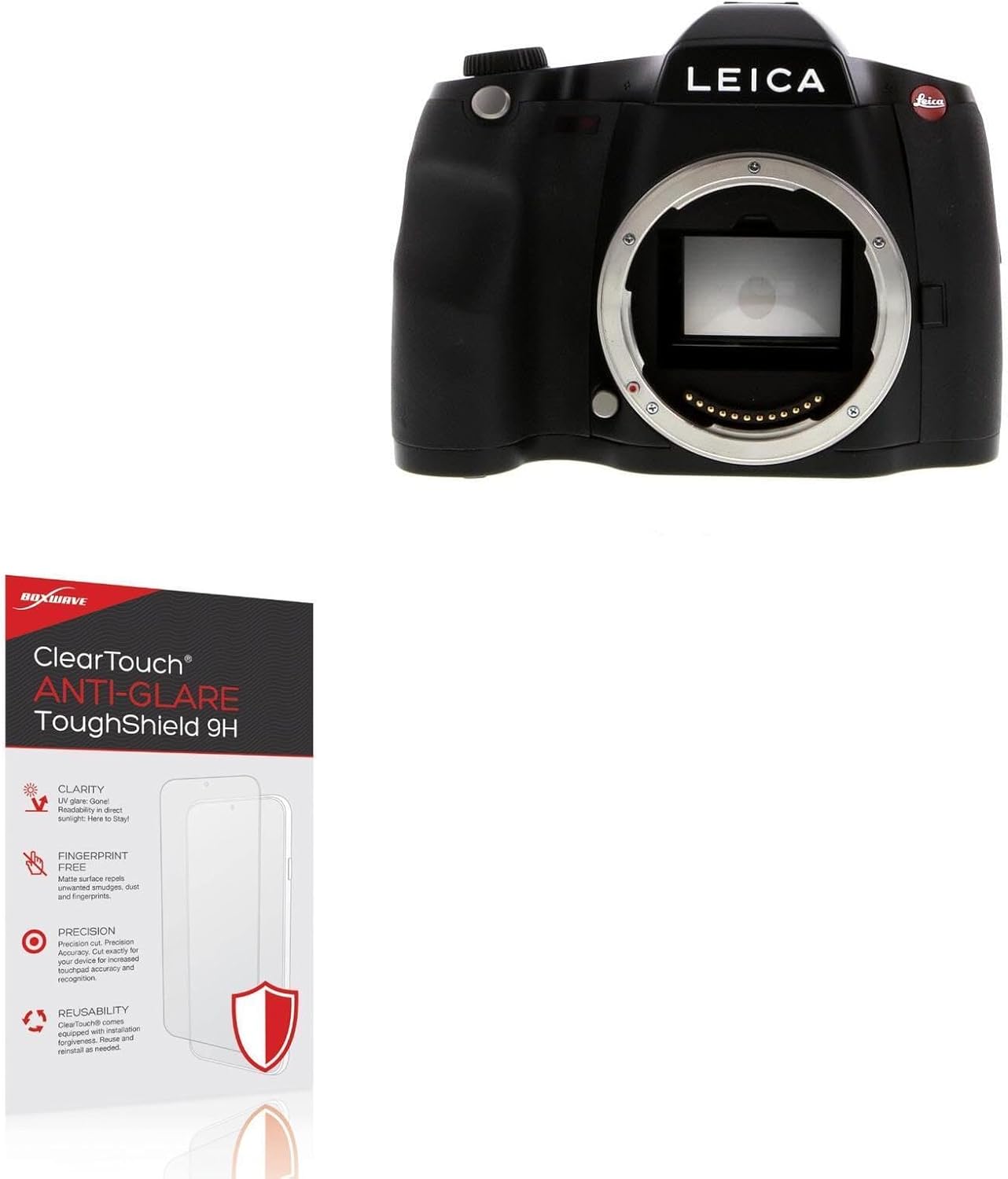 BoxWave Screen Protector Compatible With Leica S (Typ 007) - ClearTouch Anti-Glare ToughShield 9H (2-Pack), Anti-Glare 9H Tough Flexible Film Screen Protector
