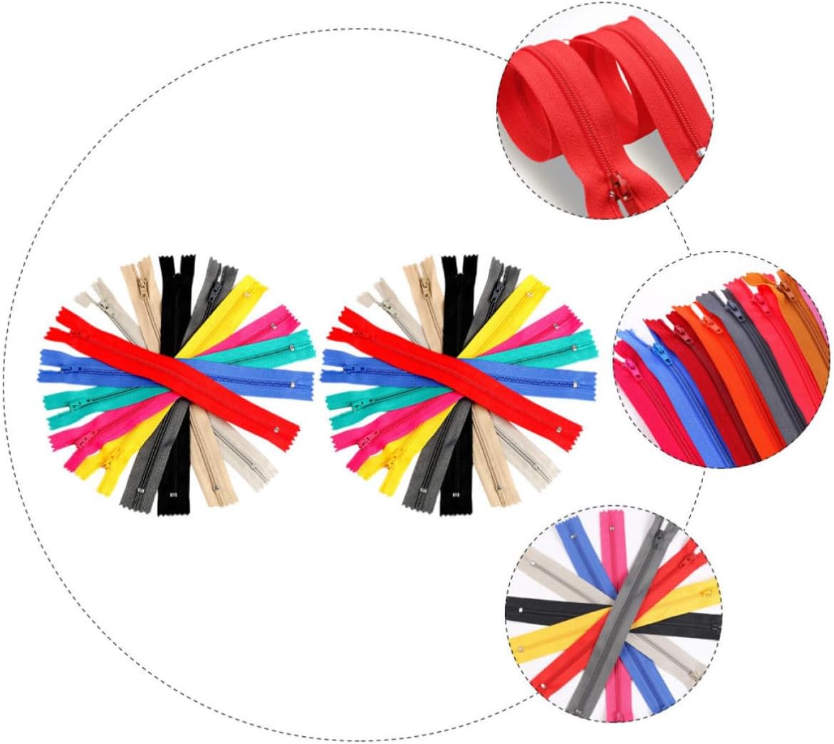 Colorful Nylon Zippers for Pants and Coats, 100 Pieces