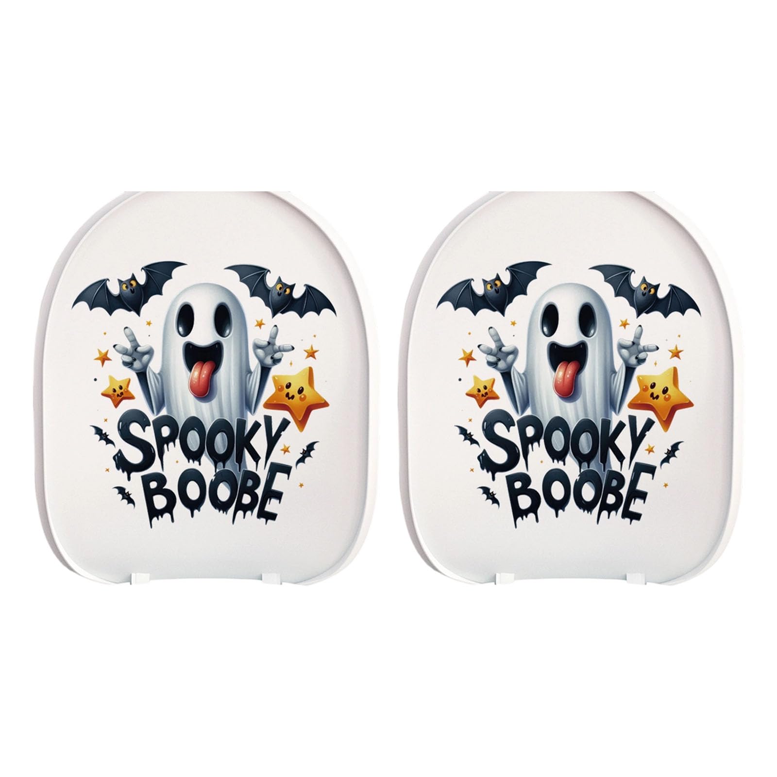 YPBEW Halloween Toilet Seat Cover Stickers Scary Pumpkin Ghosty Lid Sticker Halloweens Theme Party Home Decorations Seat Decals
