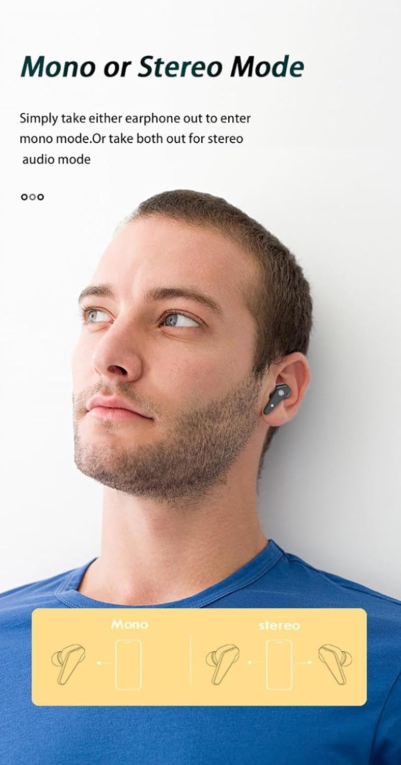 TWS Earphones Wireless Earbuds Compatible with Samsung Galaxy S24/S23/S22 Ultra, Headphones True Stereo Headset Hands-Free Mic Charging Case