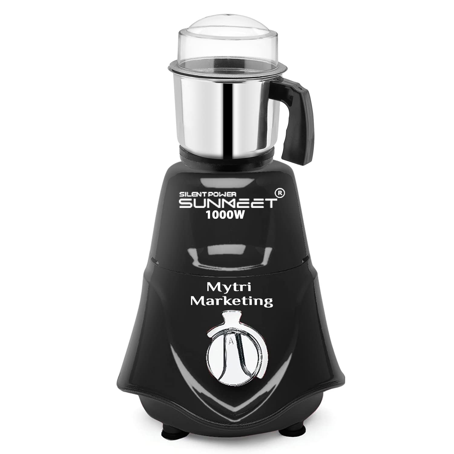 SilentPowerSunmeet1000-watts Rocket Mixer Grinder with Stainless Steel Chutney Jar (350 Ml) MAA237, Black