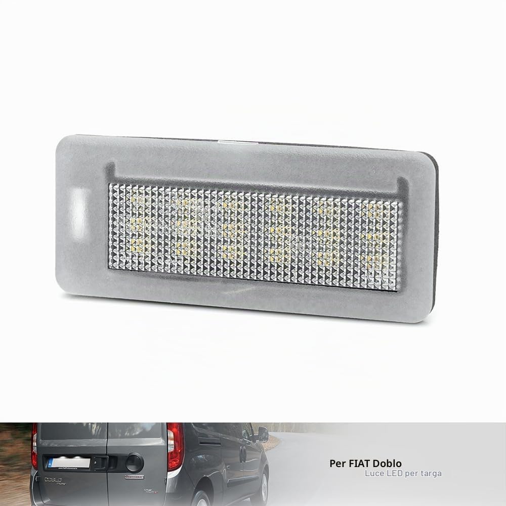 Luci targa LED per F.iat Doblo 2010-2022 Op.el Combo D 2012-2018 Barn Door Models, accessori luce posteriore bianca LED per targa e fanale, senza errori CANBUS, 2 pezzi
