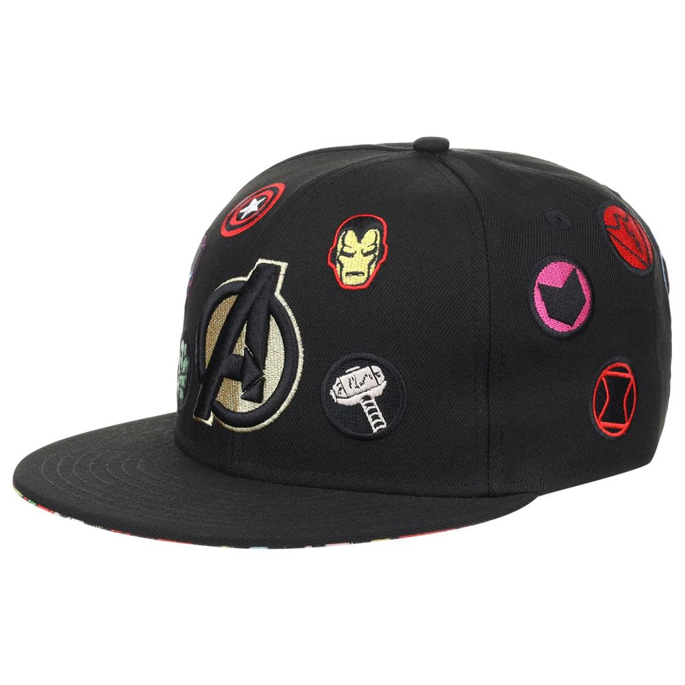 Marvel60th Anniversary Comic UV Adjustable Snapback Flat Bill Cap blk