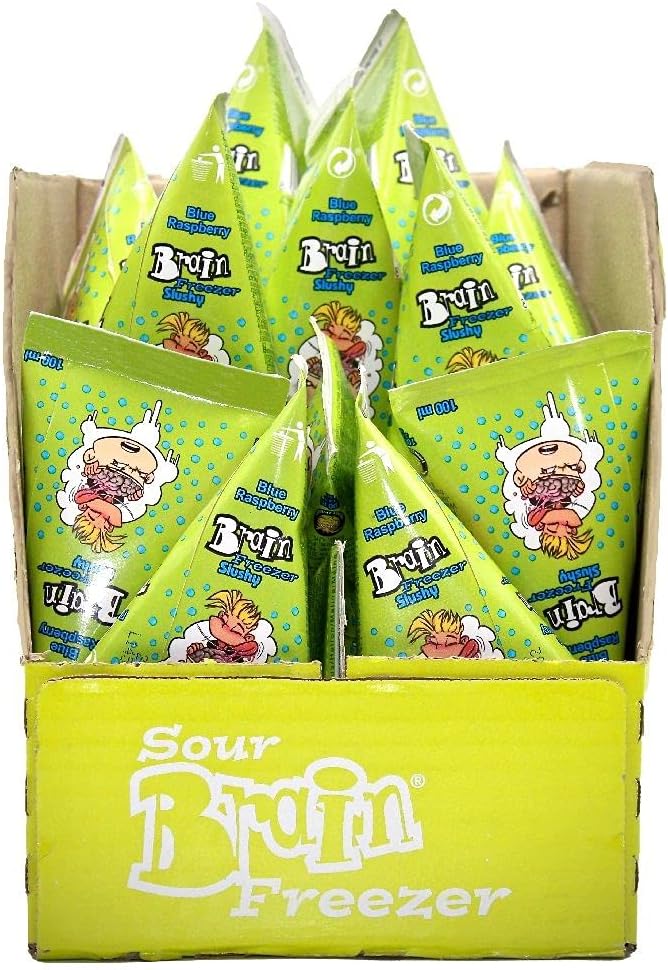 Brain Licker Sour Blue Raspberry Freezer Slushy, 100ml, (24 pack)
