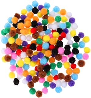 Totority 200 Peças 10 Pompons Em Roupas Multicoloridas Artesanato Pom Poms Bolas Fuzzy Pom Poms Mini Pompons Fuzzy Elásticos Pretos Reunindo Mini Pompons De Pelúcia Bolas Crianças Laços De