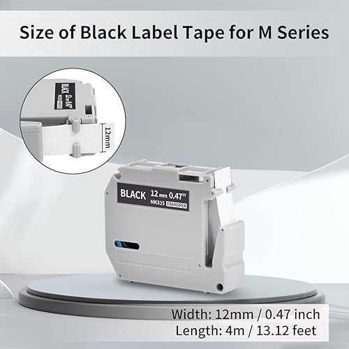 Miniatura 8 de Fimax - Cinta de etiquetas de repuesto compatible para Brother P-Touch M Tape M231 MK231 MK-231, 0.47 pulgadas, para usar con Brother P-Touch