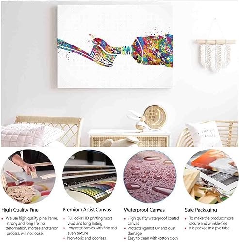 Miniatura 2 de MBARE Impresiones artísticas de acuarela, cuidado dental, impresión de acuarela, cepillo de dientes de arte médico, clínica dental, decoración,