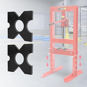 2-Pack Iron Press Plate, Arbor Press Plate, 20 Ton and 32 Ton Shop Metal Press Plates with 4 Notch, H Frame Hydraulic Shop Press Plate 1" x 9.75" x 9.75"