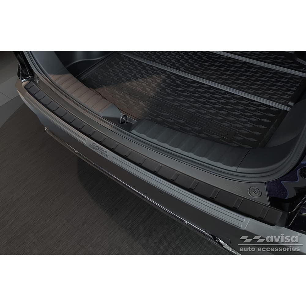 Avisa Protector del Parachoques Trasero Inoxidable Negro Mate Compatible con Toyota Corolla Cross 2022- 'Ribs'