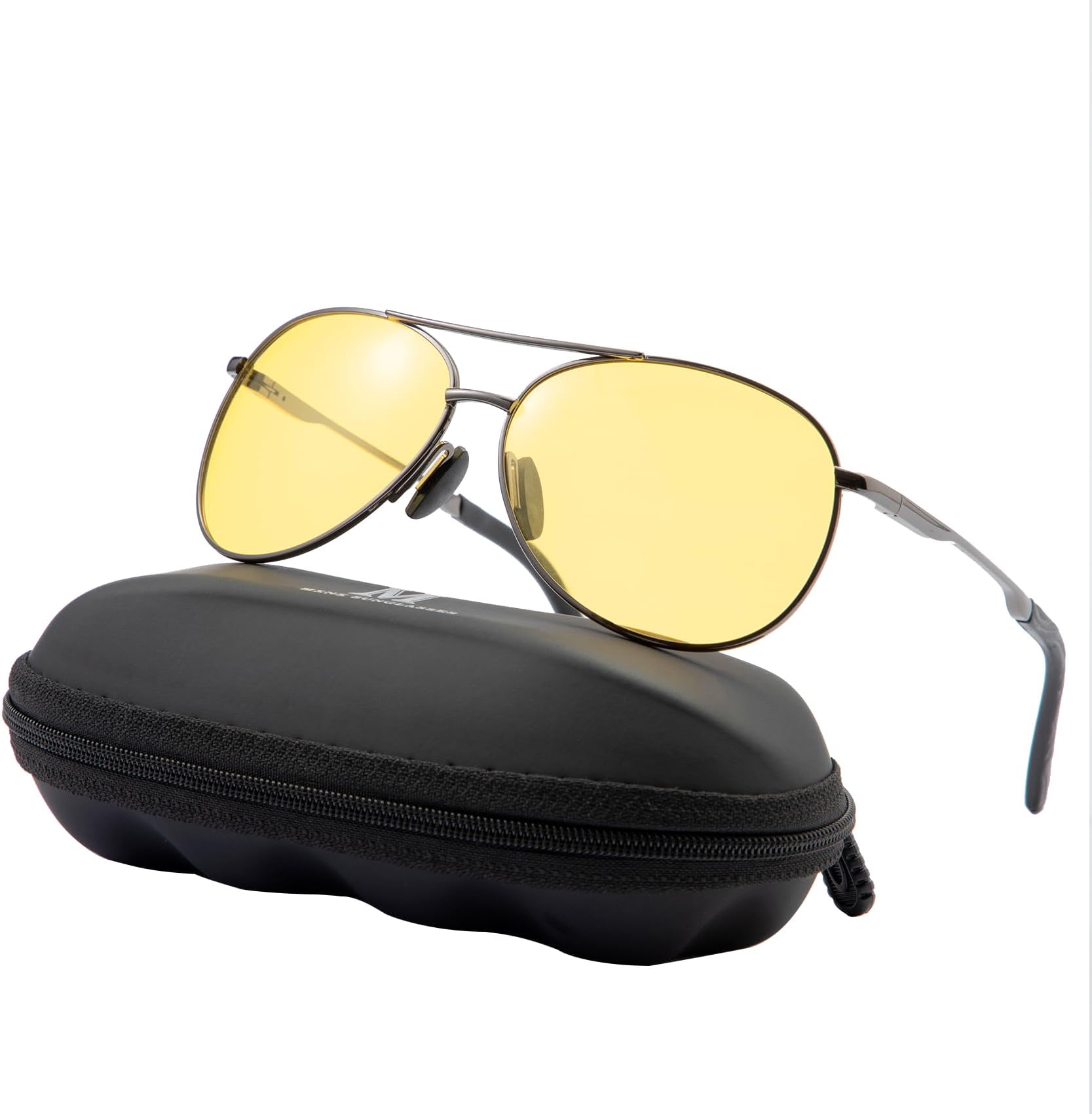 mxnx Aviator Sunglasses for Men Polarized Women UV Protection Lightweight Driving Fishing Sports Mens glasses MX208 Gun Frame night vision lens