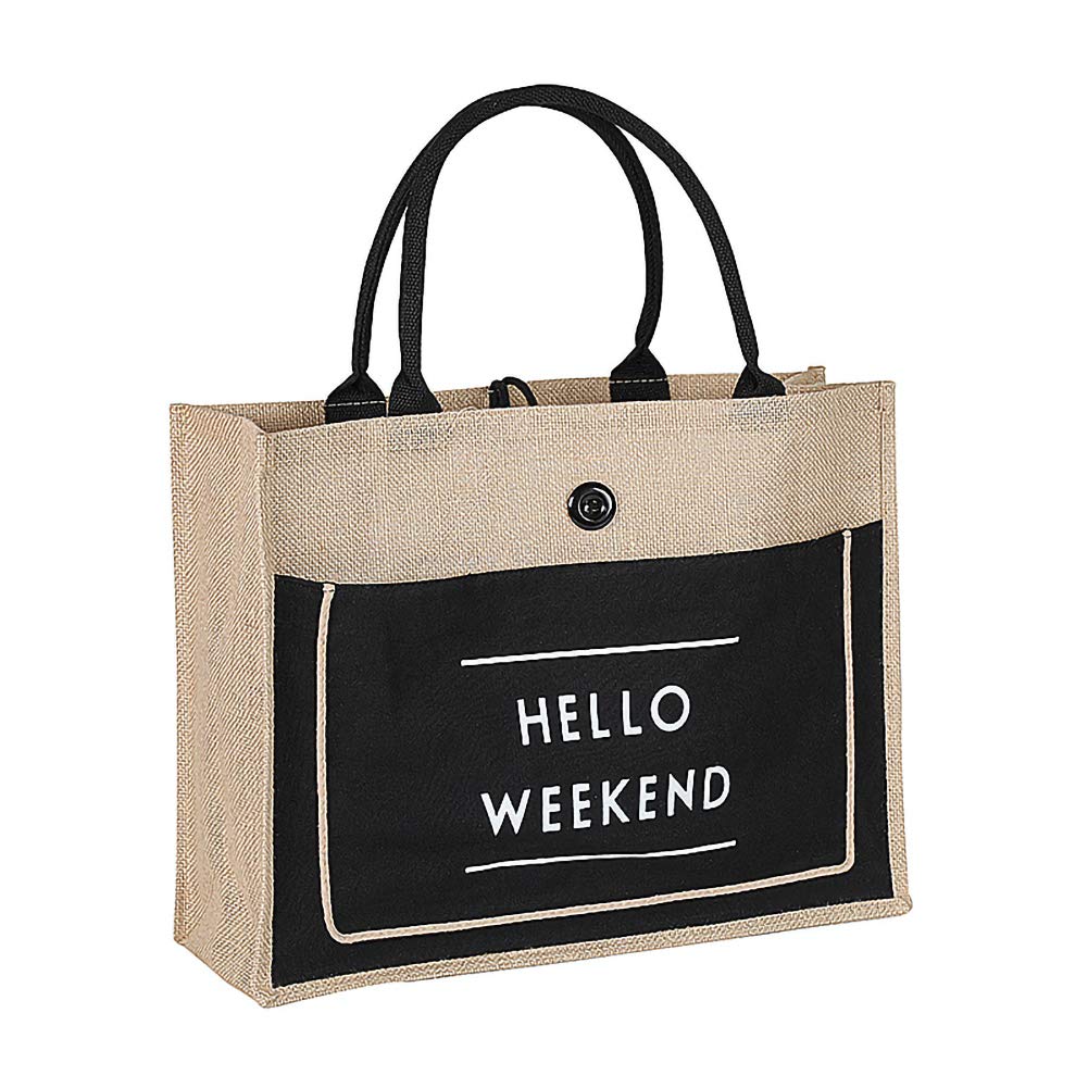 BiplBolso de hombro simple de lino para mujer, bolso retro de gran capacidad, Bolsa de la compra