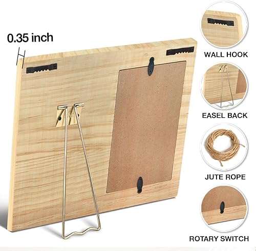 Miniatura 3 de Regalos de golf para papá de parte de hija e hijo, marco de fotos rústico de madera para papá, regalos de golf para papá, cumpleaños, Navidad, día