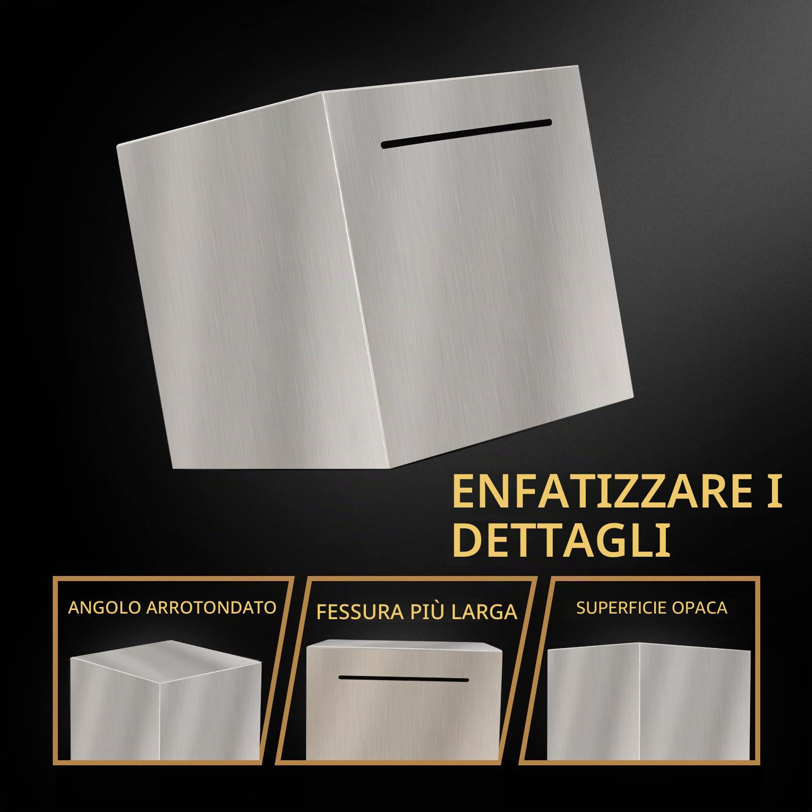 PHOGARY Salvadanaio per adulti, salvadanaio non apribile in acciaio inox, scatola di risparmio per monete (12 cm, argento)